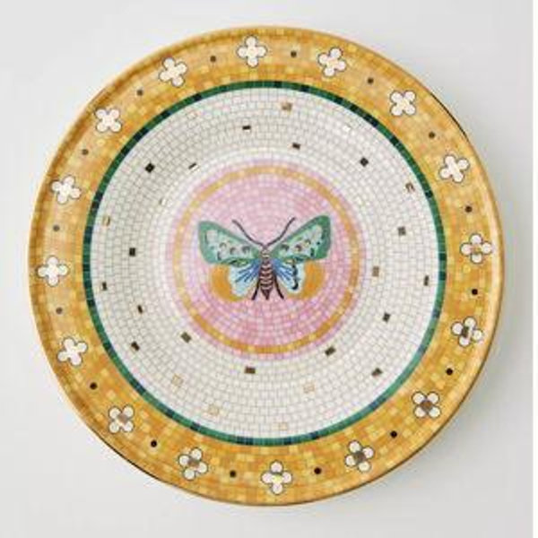 The Bistro Tile Stoneware Dessert Plate: Garden Edition