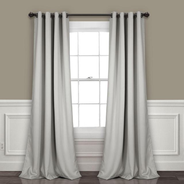 Insulated 95-Inch Grommet Room Darkening Window Curtain Panels in Lt. Grey