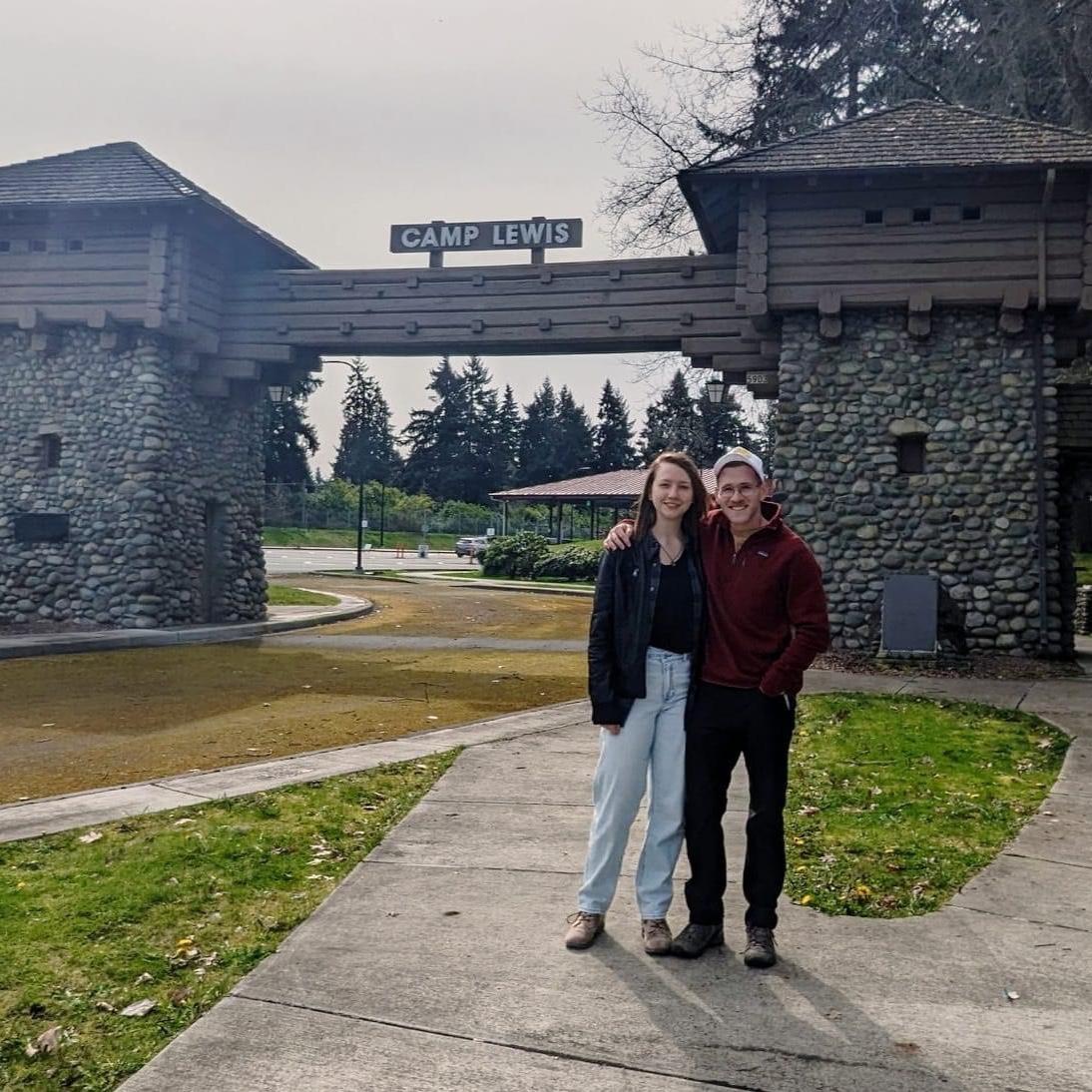 Fort Lewis original gate — March 2024