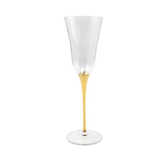 VIETRI Optical Gold Stem Champagne Glass