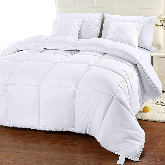 Utopia Bedding Comforter Duvet Insert - Quilted Comforter with Corner Tabs - Box Stitched Down Alternative Comforter (Twin XL, White)