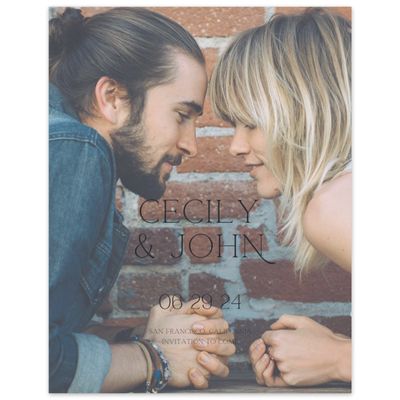 White Wedding Digital Save the Date - Alameda Photo