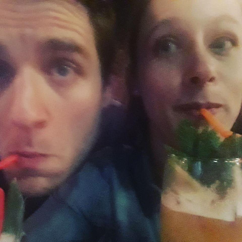 A silly pic of us getting cocktails in one of our favorite hangouts in Astoria.