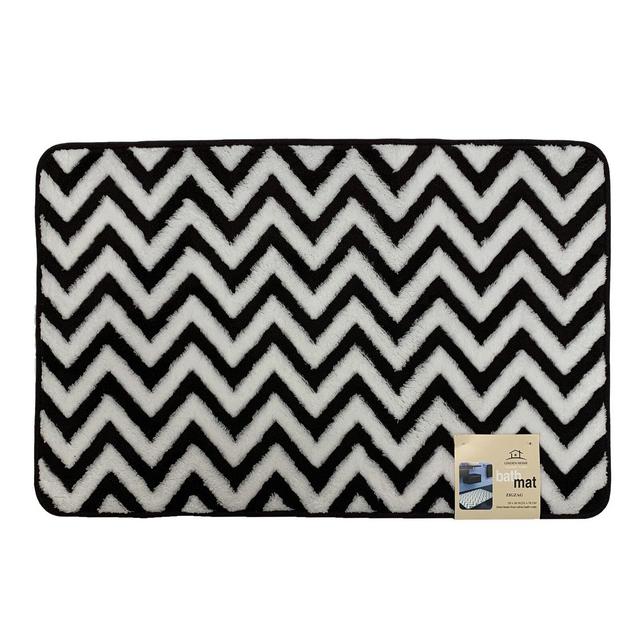 Rectangle Memory Foam Non-Slip Geometric Bath Rug