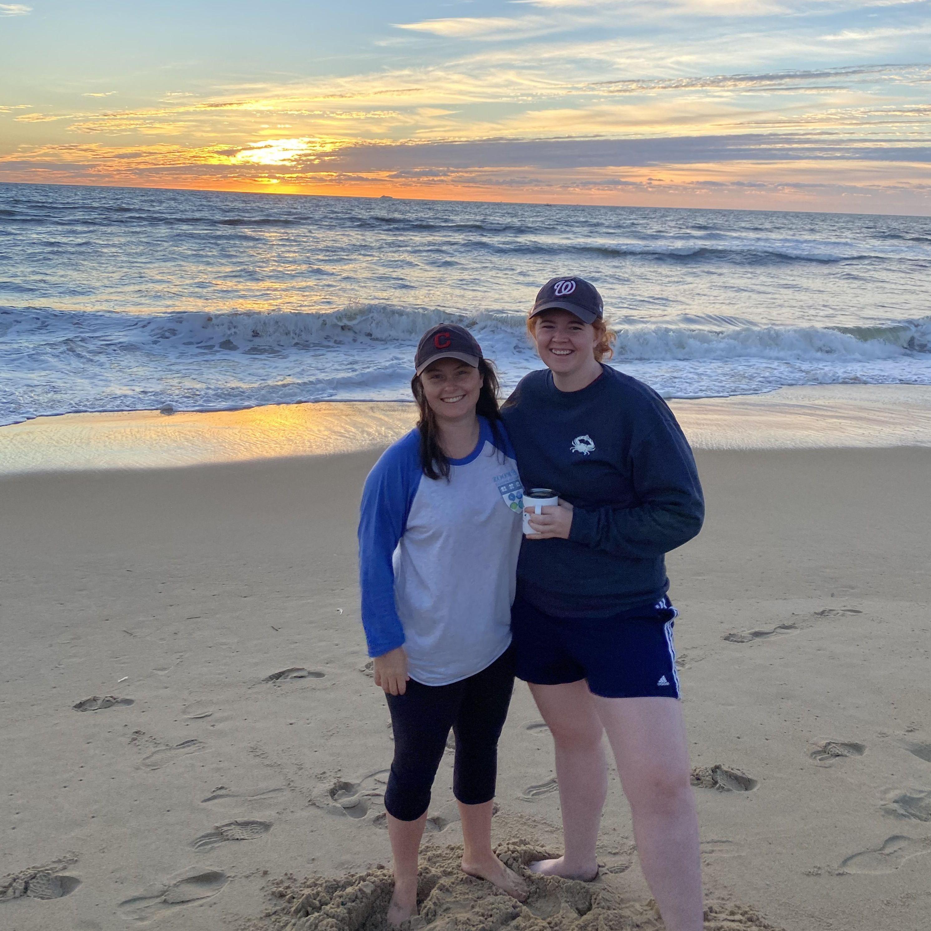 Sunrise picture at Virginia Beach in September 2020, featuring the ever-important coffee. 