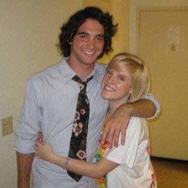 Pi Phi Luau. Jenna asked Charlie. And, yes, their hair is the same length. (2010)