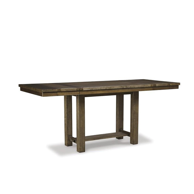 Signature Design by Ashley Moriville Rustic Farmhouse 36" Counter Height Dining Extension Table, Brown