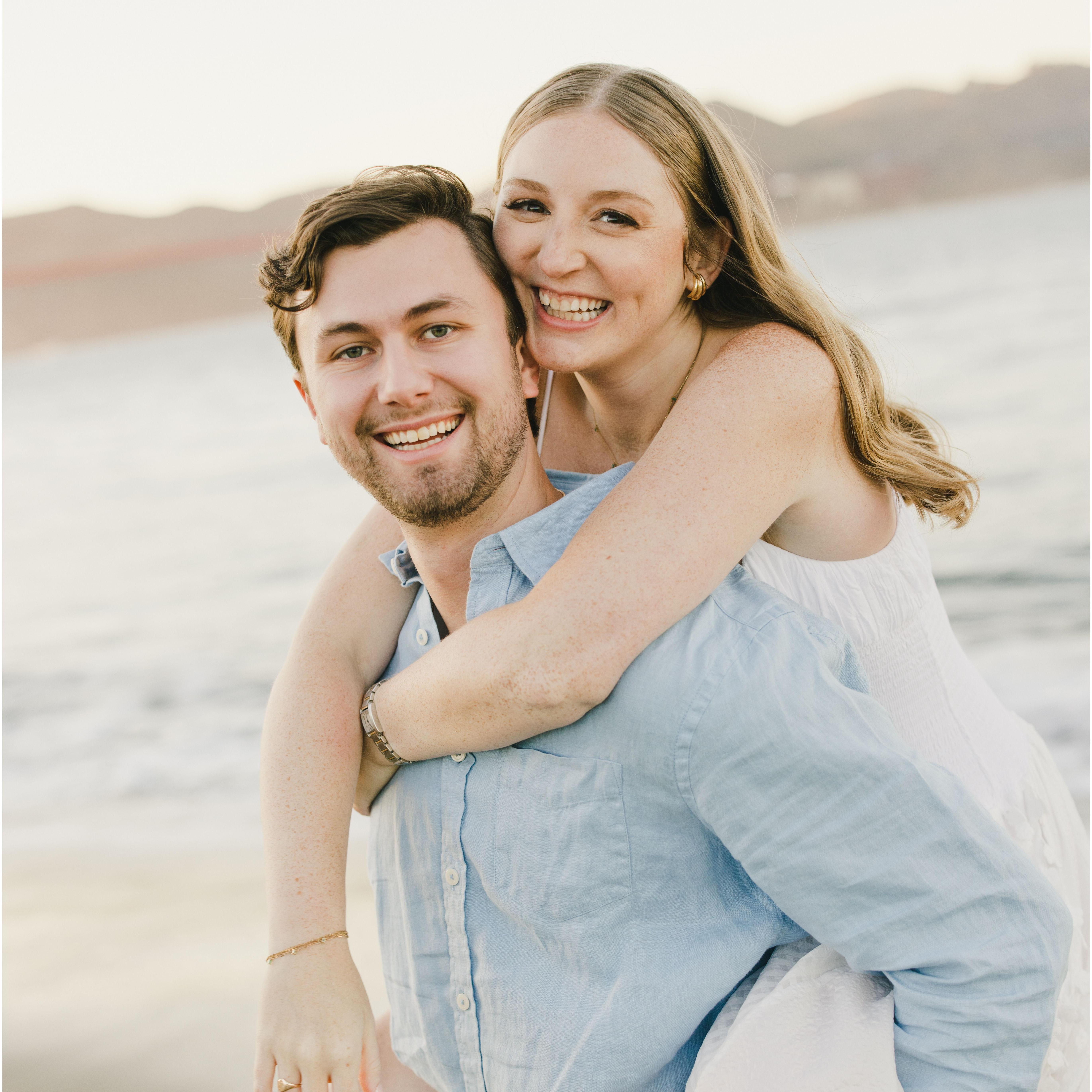 A photo from our engagement shoot at Crissy Field Beach