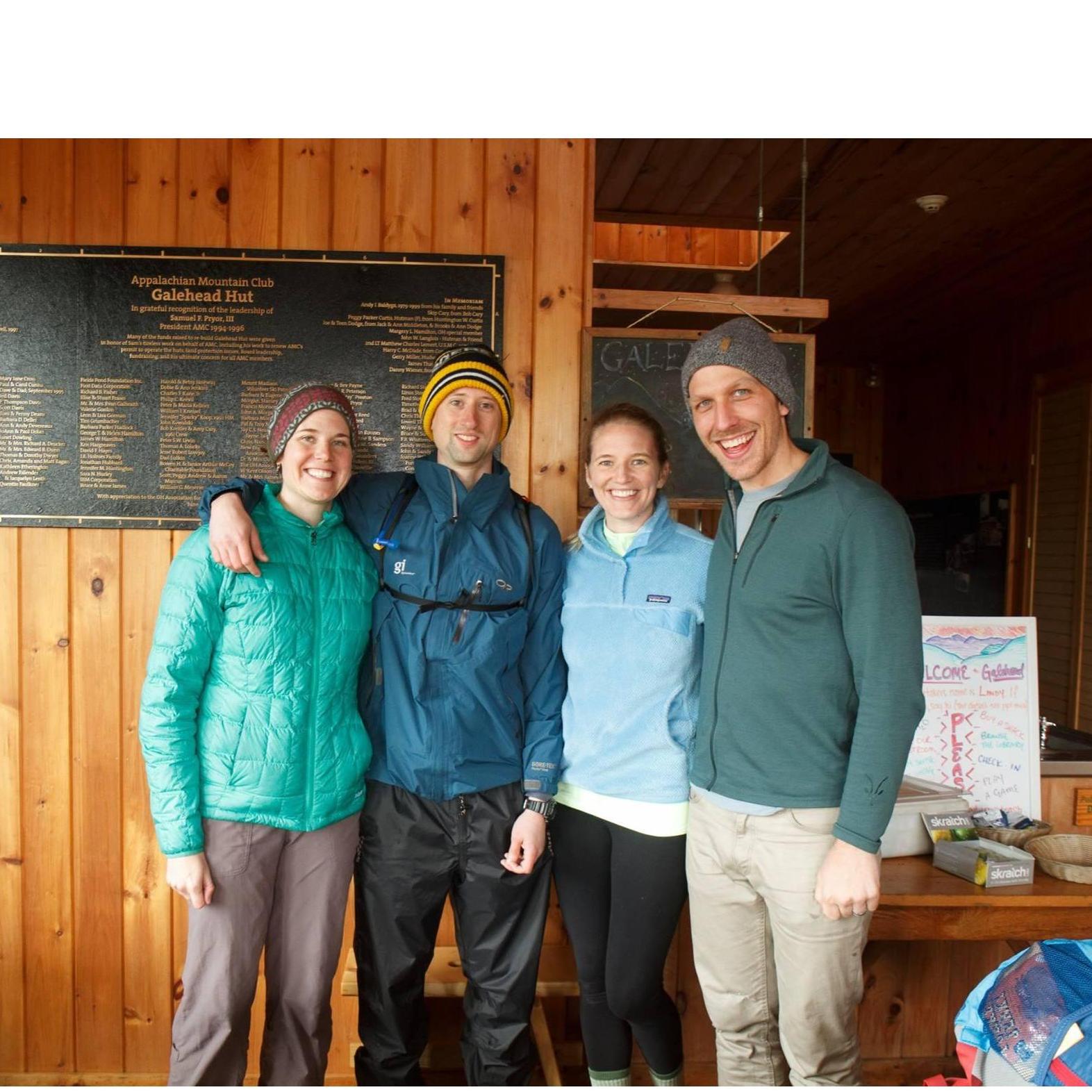 Hiking up to a hut with friends in the White Mountains, NH