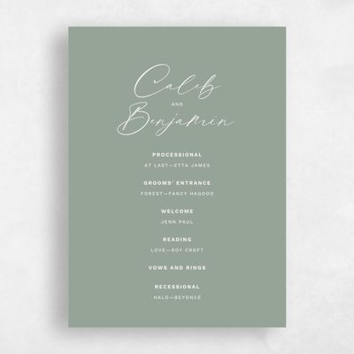 Sage, Green Wedding Program - Halbert