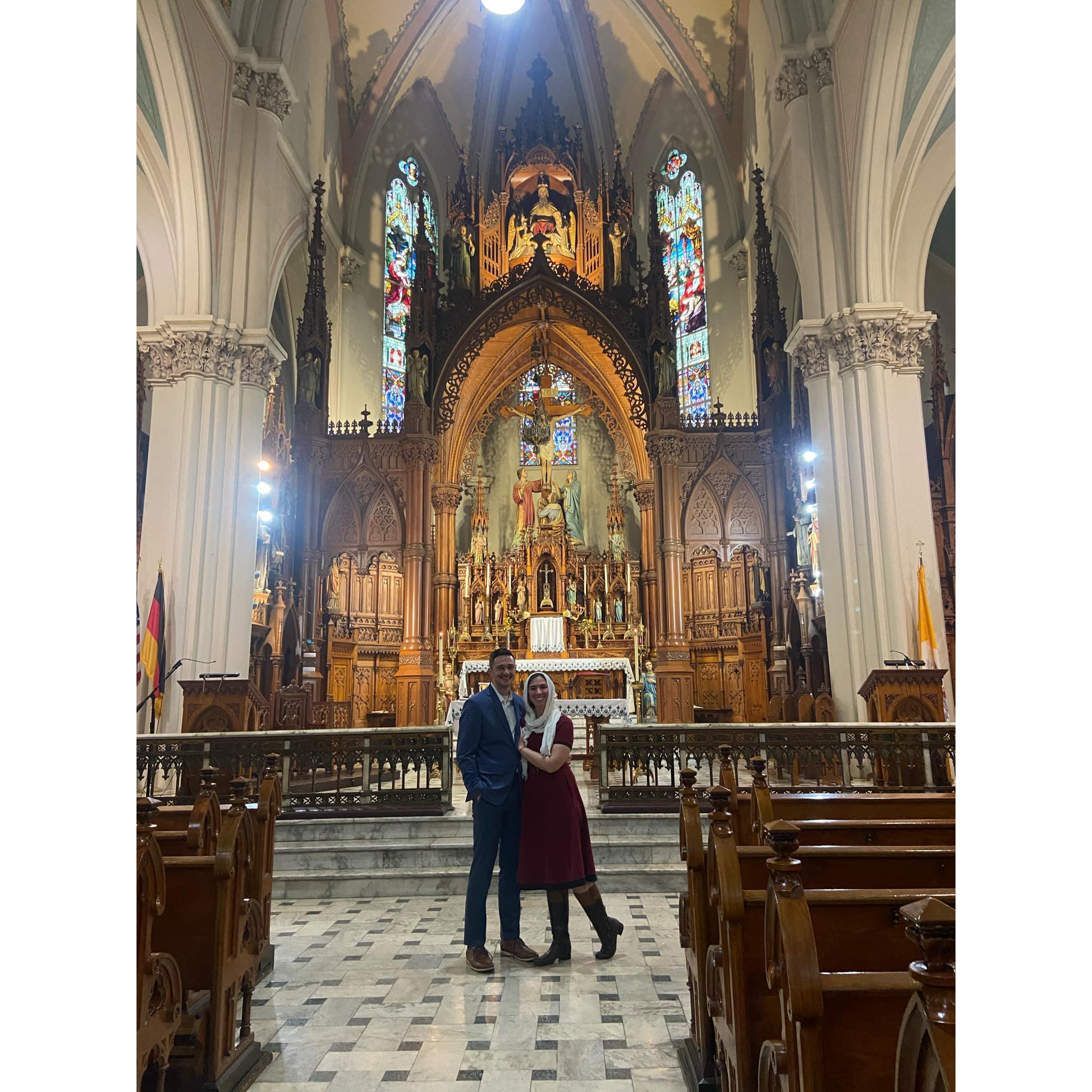 We love the attending the Traditional Latin Mass. This is from one of our many Sunday morning trips to St. Stephen's Catholic Church in Cleveland for Holy Mass!