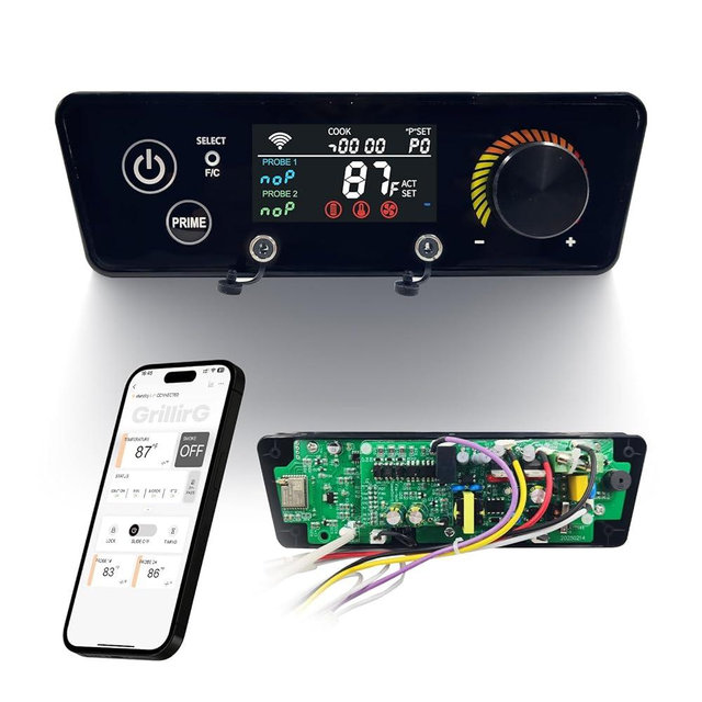 Meatender PID WiFi Pellet Trapezoidal Grill Controller Replacement for Pit Boss Copper (Austin XL 1000, Classic 700, Lexington 500) – App Wireless Control Thermostat Board (Replaces CAT-02-PG-AMP)