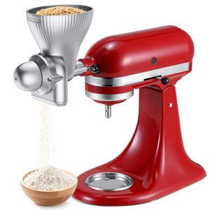 All Metal Grain Mill Attachment for KitchenAid Stand Mixers - Silver