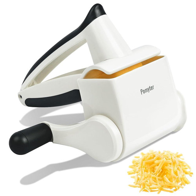 Pomyter Rotary Cheese Grater Hand Crank,Handheld Parmesan Cheese Shredder for Hard Cheese,Chocolate,Nuts and Vegetables,Durable Manual Graters for Kitchen
