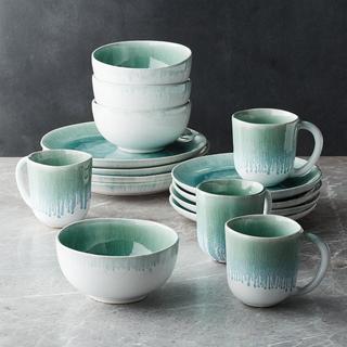 Caspian 16-Piece Reactive Glaze Dinnerware Set, Service for 4