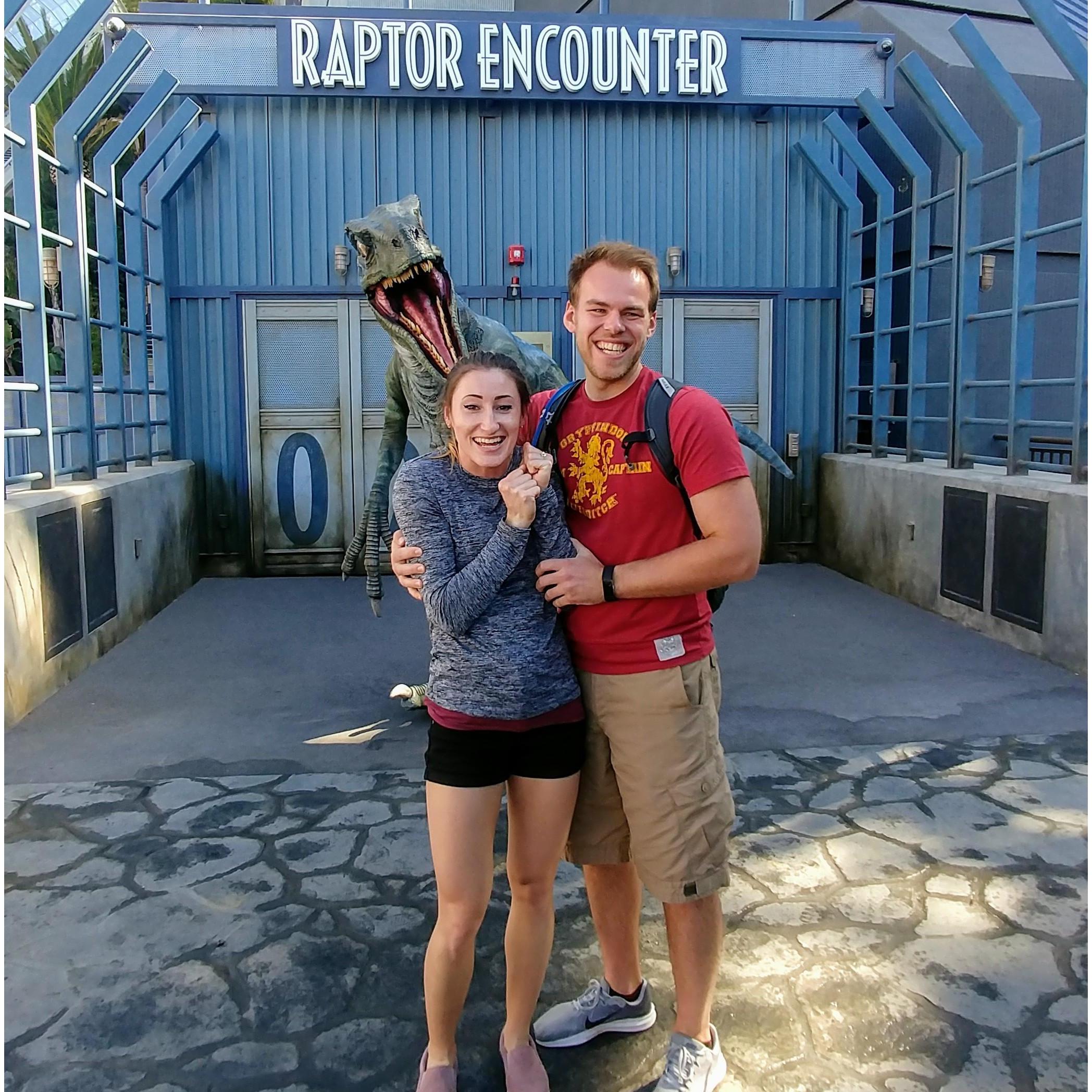 Jacqui can always count on Brad to toss her, I mean, save her from the scary things!