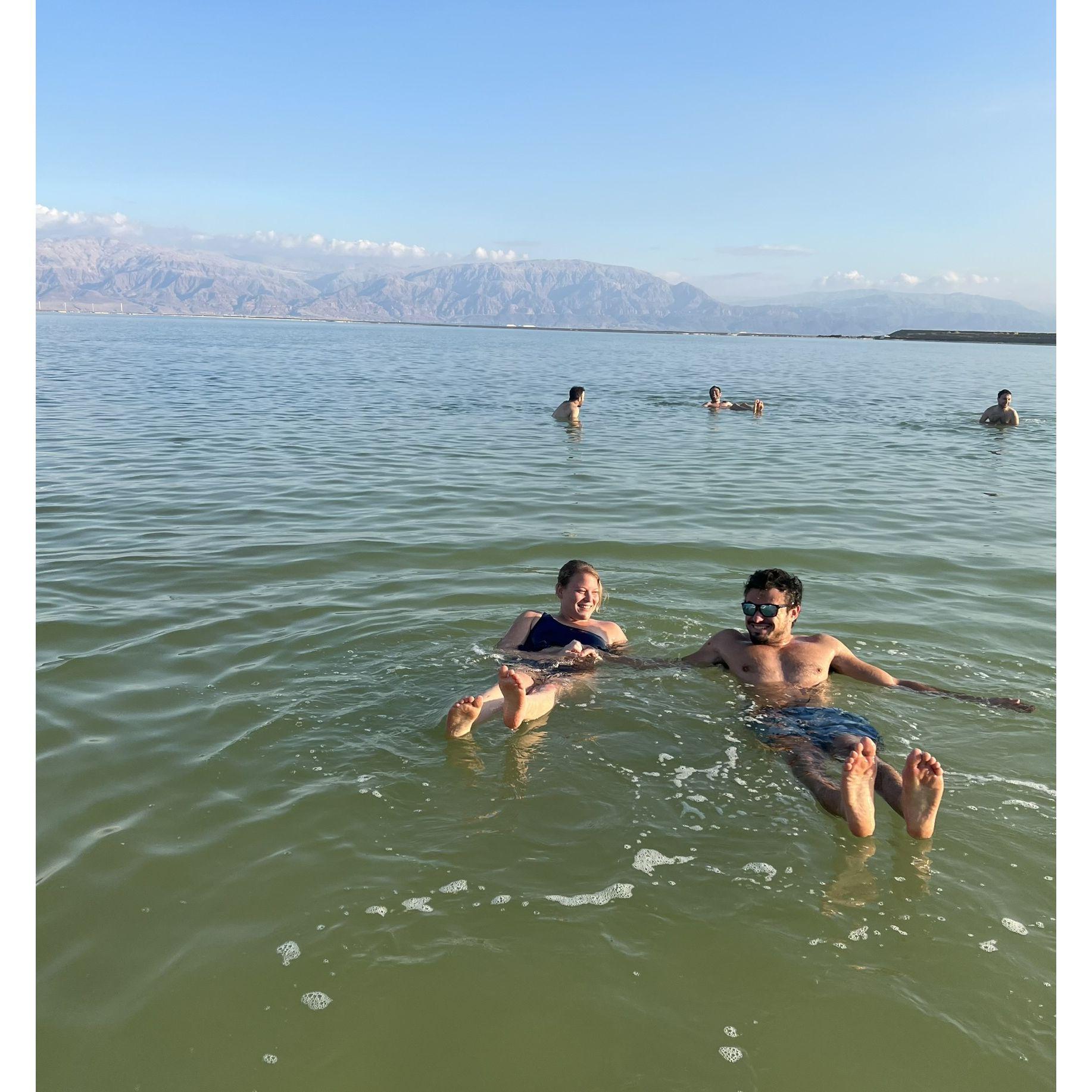 Went swimming in the dead sea, somehow Brandon still couldn't float properly haha! 12/2022