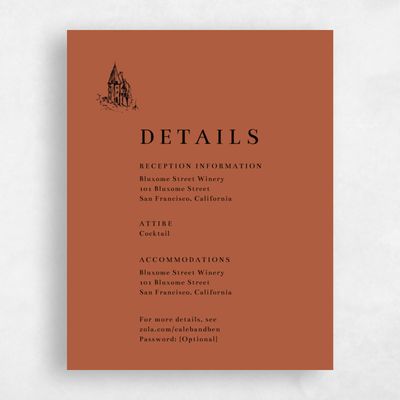 Burnt Orange Wedding Enclosure - Rue