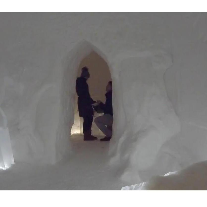 This is how the proposal actually went, in an ice hotel with just the two of us!