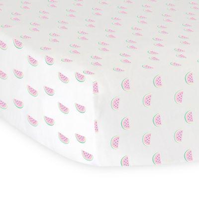 Hello Spud Watermelon Organic Cotton Jersey Fitted Crib Sheet in Pink