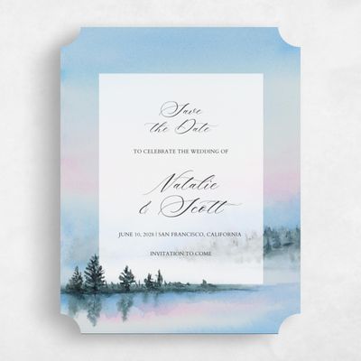 Blue Ticket Wedding Save the Date - Colt Portrait