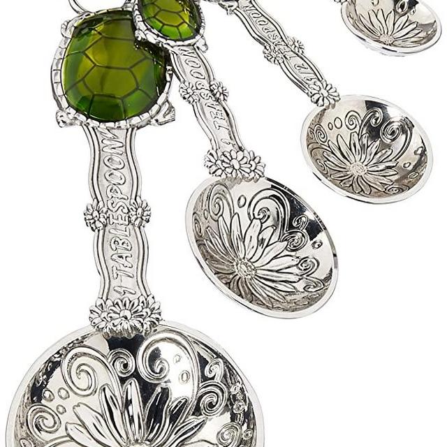 Ganz 4-Piece Measuring Spoons Set, Turtle , silver