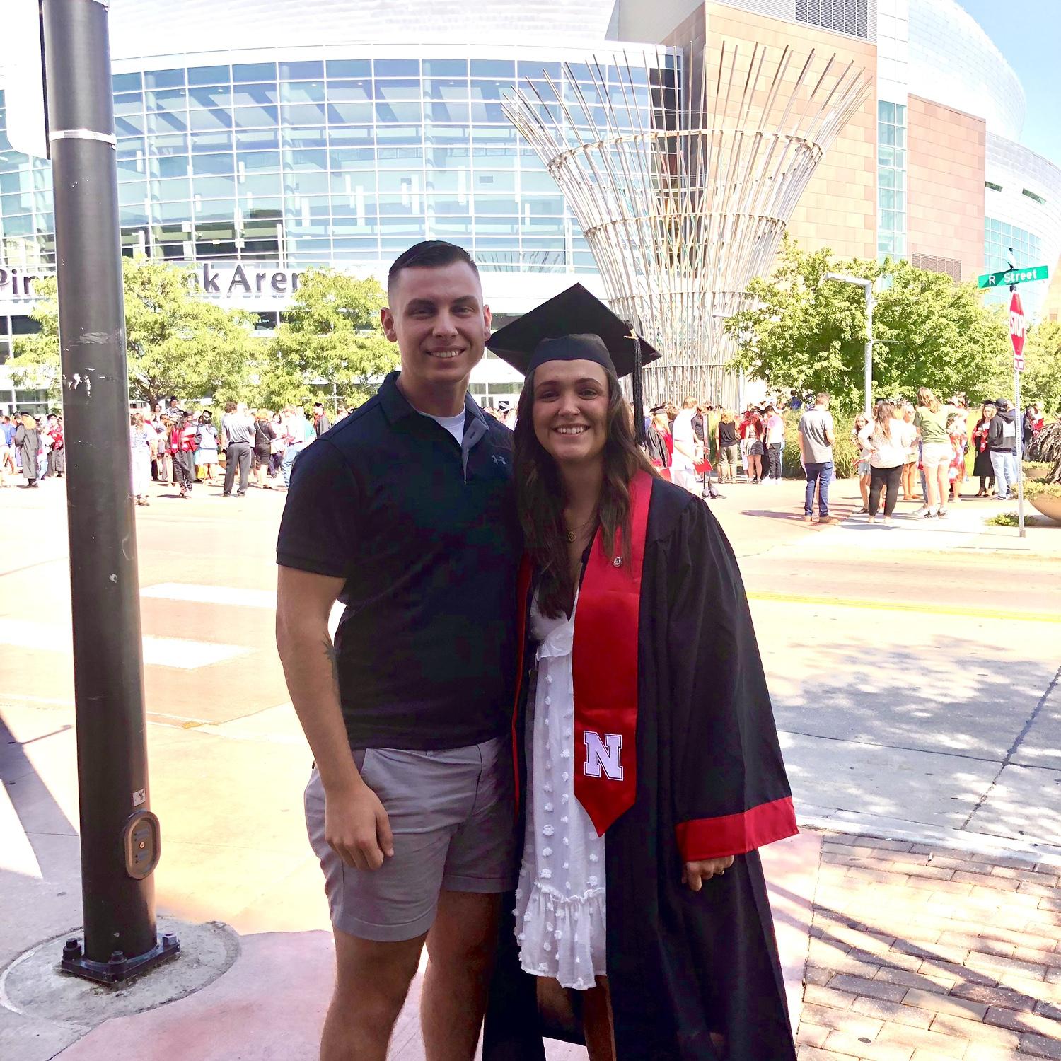 When Emilee finally got to walk in August of 2021 after graduating in May of 2020. Thanks COVID!