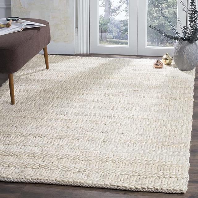 Safavieh Natural Fiber Collection NF212D Hand-woven Jute Area Rug, 6' x 9', Bleach