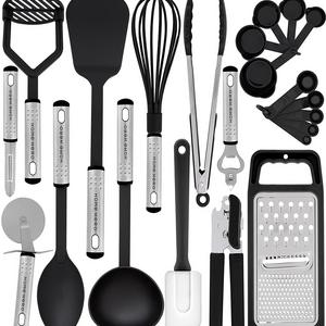 Kitchen Utensil Set - 23 Nylon Cooking Utensils - Kitchen Utensils with Spatula - Kitchen Gadgets Cookware Set - Best Kitchen Tool Set Gift by HomeHero