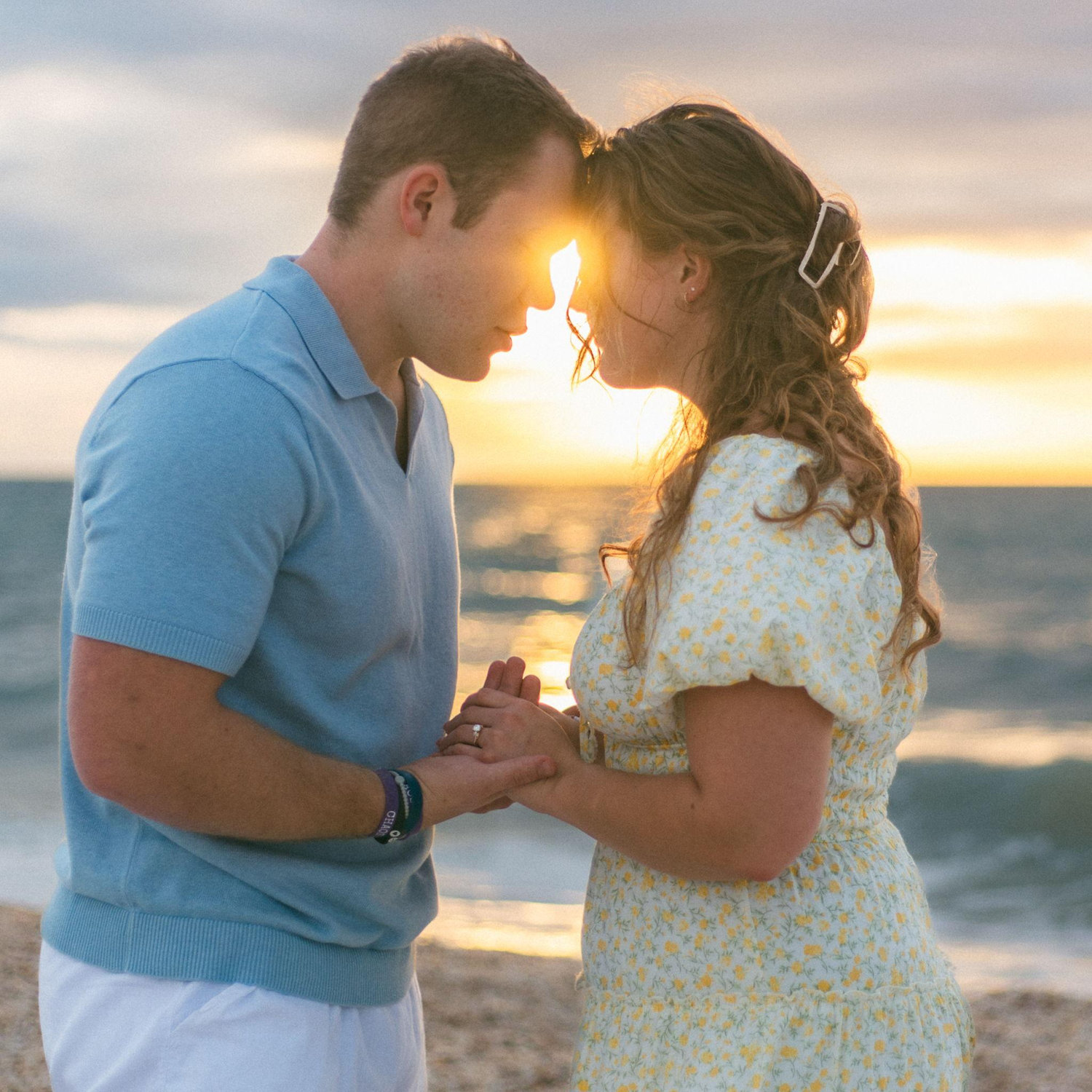 Praying after our engagement photos were taken.