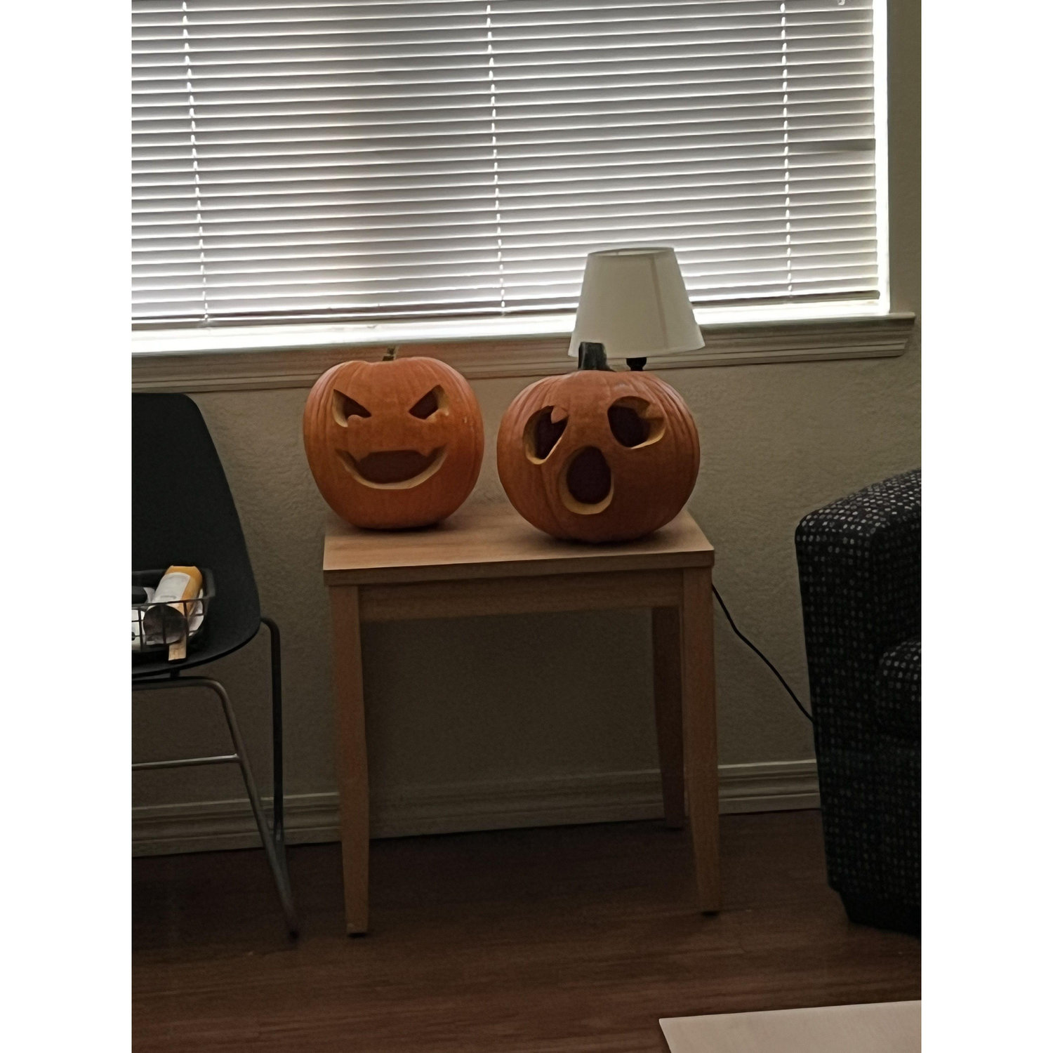 Our first carved pumpkins together.