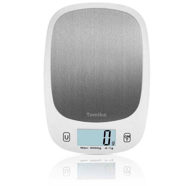 TOMIBA Digital Touch Kitchen Scale 11 lb Food Scale Ultra Slim Easy to Clean Large Display