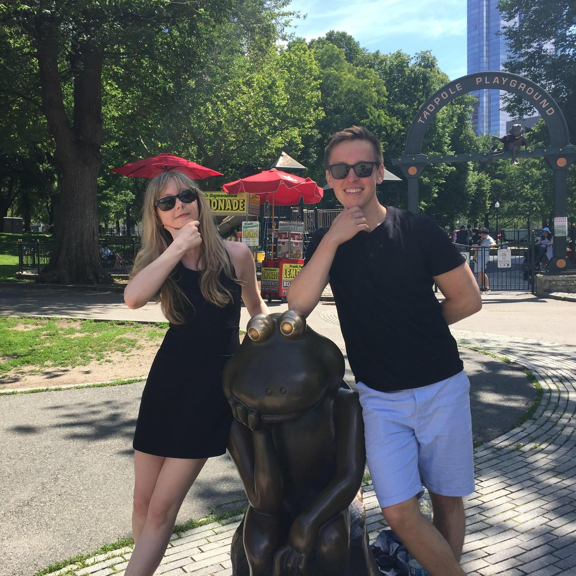 This is the first picture of us at the Boston Frog Pond