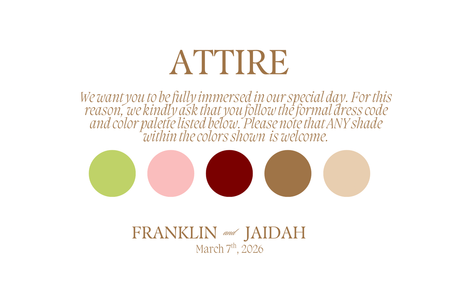 The Wedding Website of Jaidah Martin and Franklin Miller