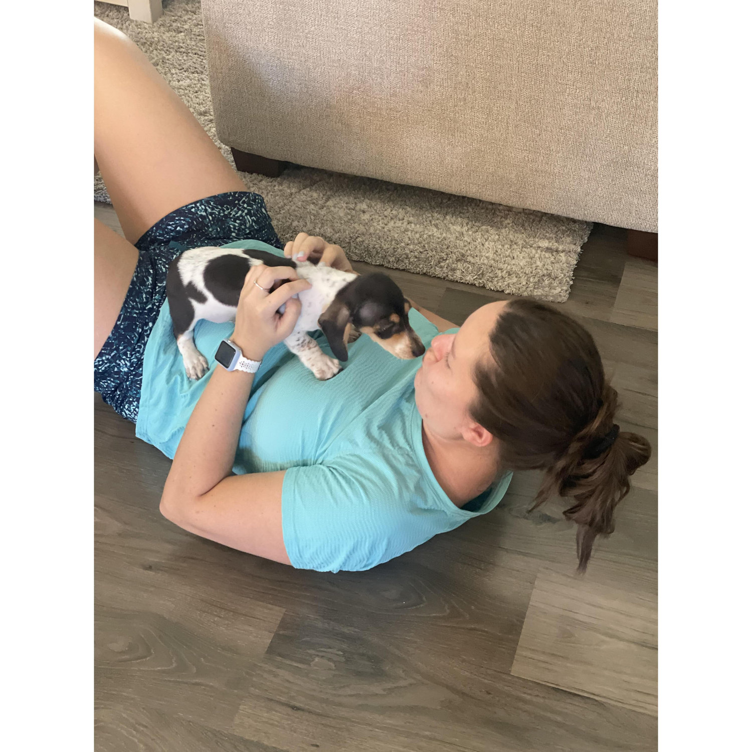 Alex surprised me with baby Bruno while I was in FL for a work trip!