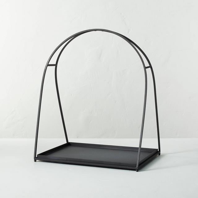Metal Firewood Log Holder Textured Black - Hearth & Hand™ with Magnolia