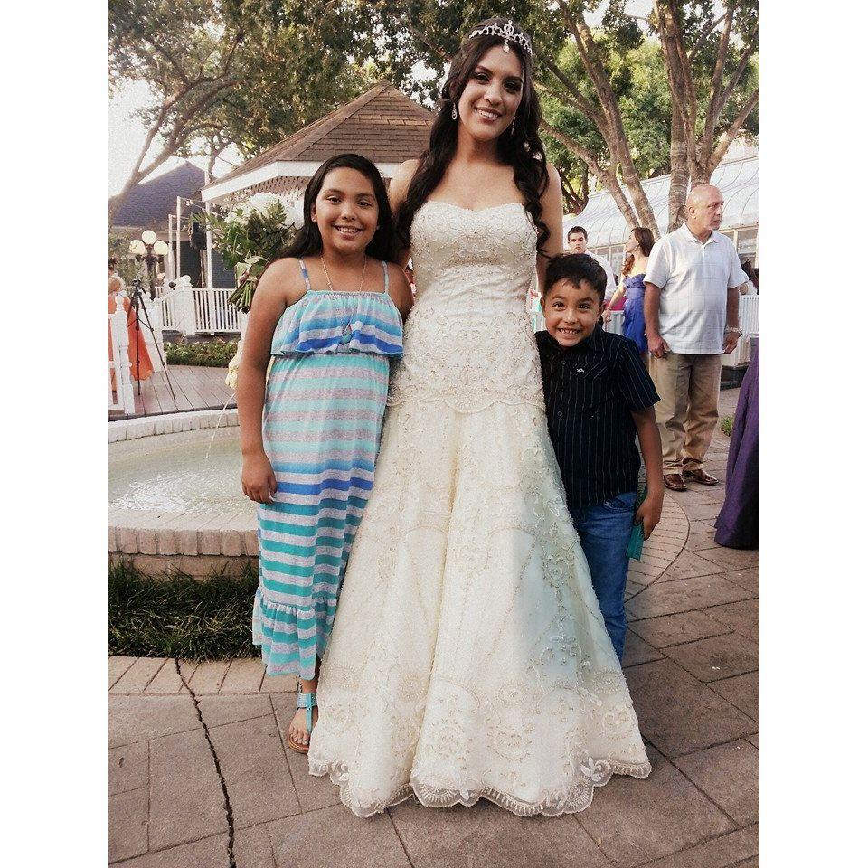 Celebrating with family at our wedding.