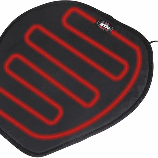 GEARS Heated Seat Pad for Motorcycle, ATV, Scooter & Snowmobile | Universal Fit Heated Seat Pad - Place On Top of Existing Seat | Exterior Warm Seat Cover | 12V Electric Heat Powersport Seat Warmer