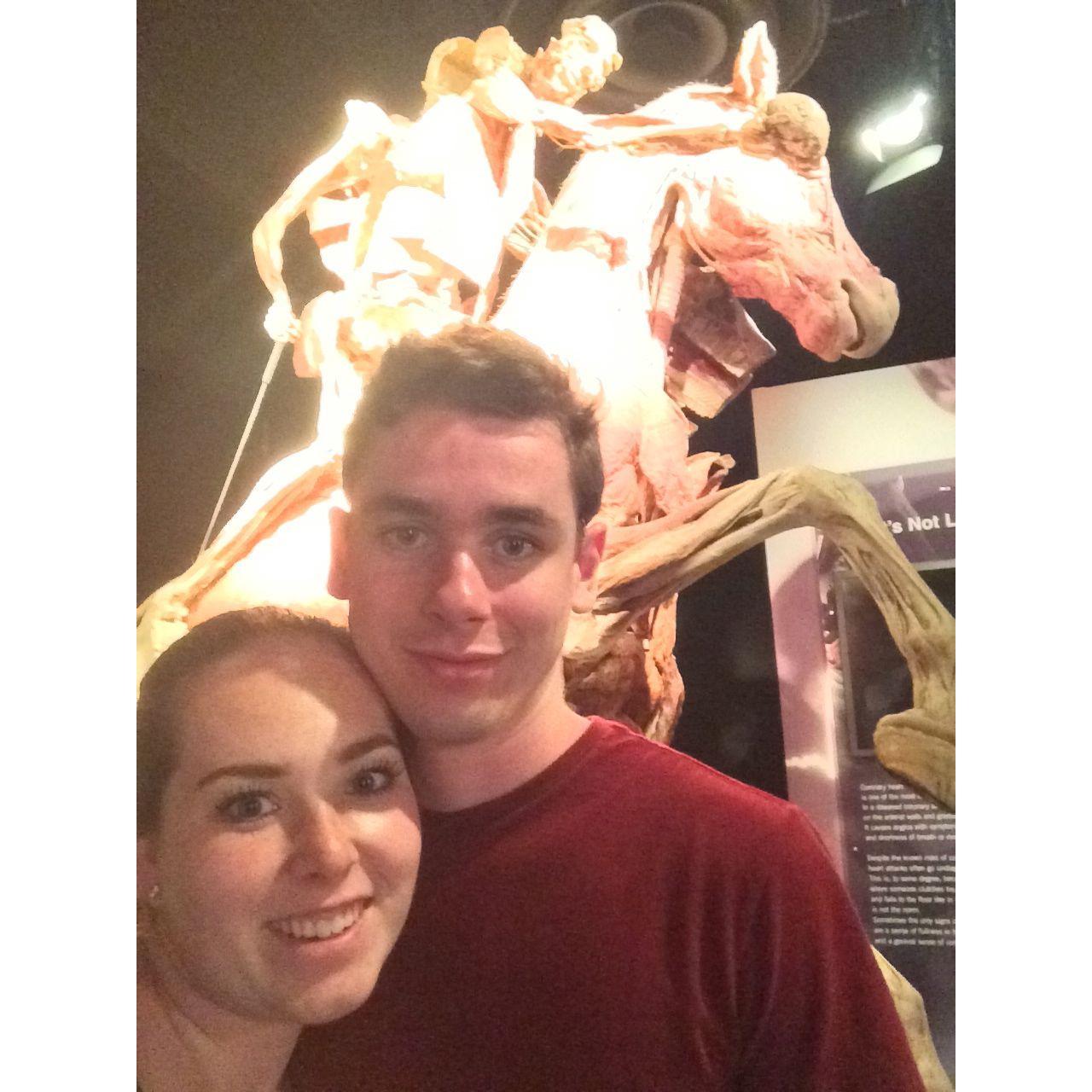 Olivia and Vince at Bodies: The Exhibition at the Met in New York City.