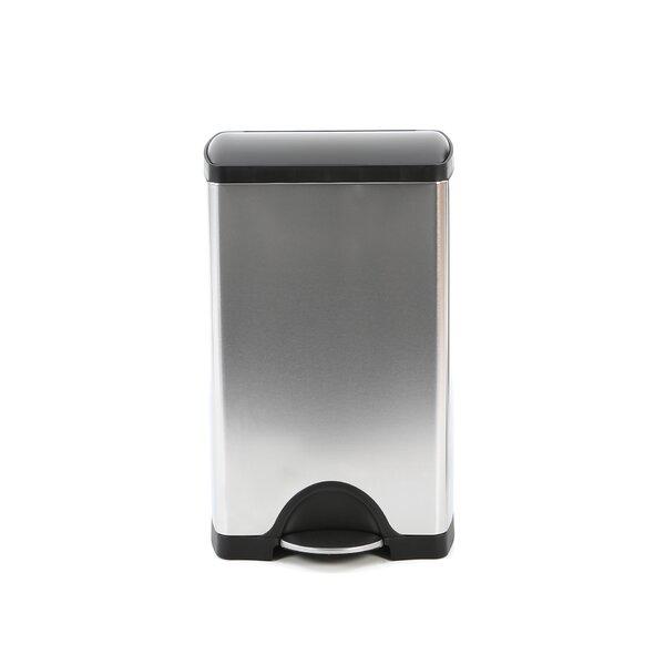 Steel 10 Gallon Rectangular Step On Trash Can: trashcan