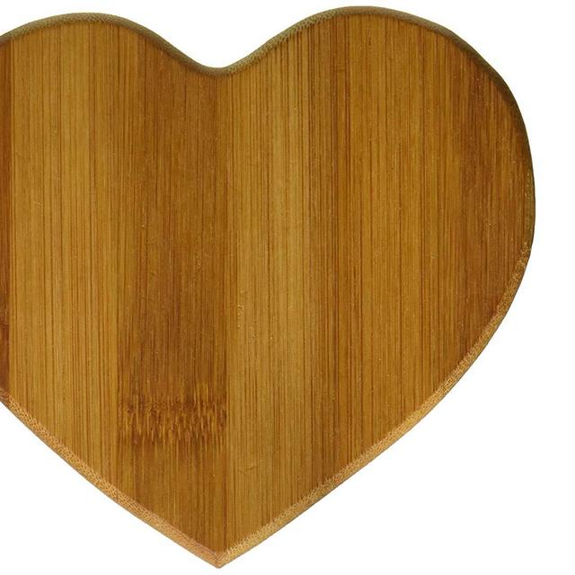 Kate Aspen Tastefully Yours Heart-Shaped Bamboo Cheese Board, Miniature Cutting Board, Sage Green/Brown