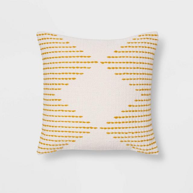 Modern Stitched Square Throw Pillow Cream/Yellow - Project 62™