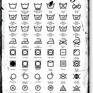 SmartSign Laundry Symbols Wall Art Sign, 'Please Remember To Check All Pockets' Vintage Sign, 14" x 10", 40 mil Laminated Rustproof Aluminum, Retro Wall Décor, Black/Rustic White, USA-Made
