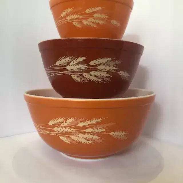 Pyrex Harvest Wheat Mixing Bowls Set of 3