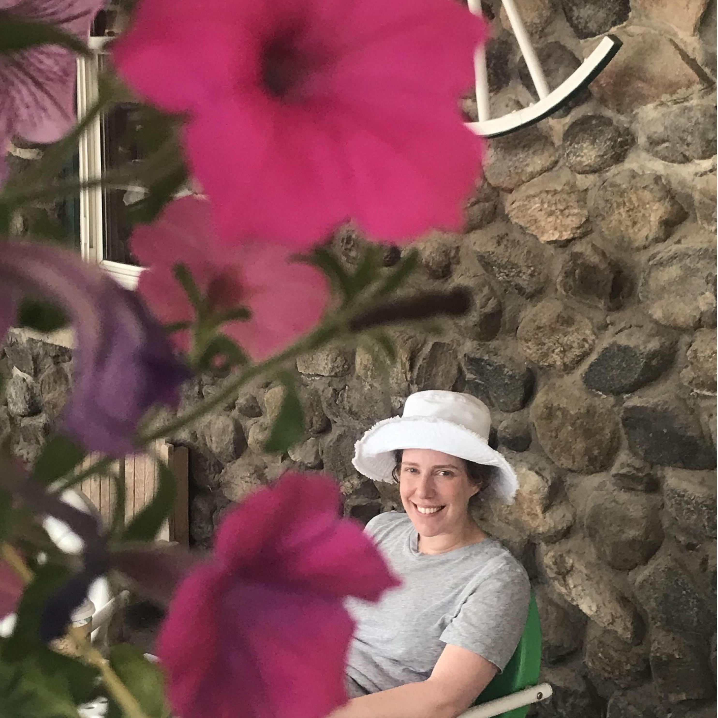 Emma relaxing at Chico Hot Springs outside Yellowstone for the day! She loved the beauty of the park but was happy for a break!