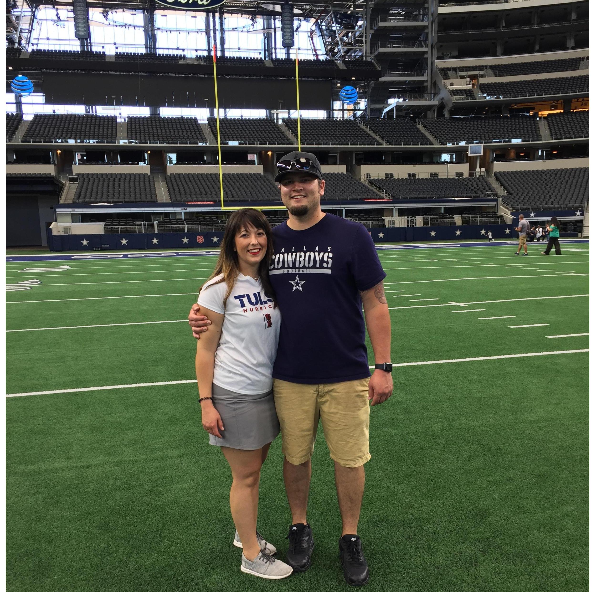 We got to tour AT&T Stadium!  Booo Cowboys ;)