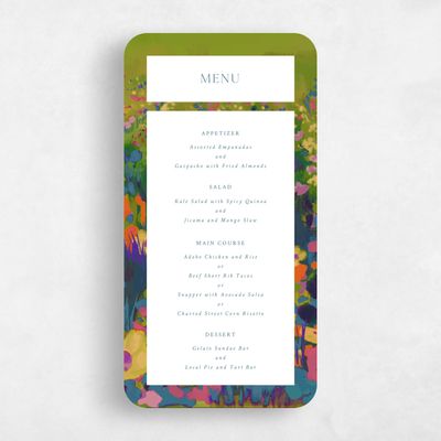 Blue Rounded Wedding Menu - Alta