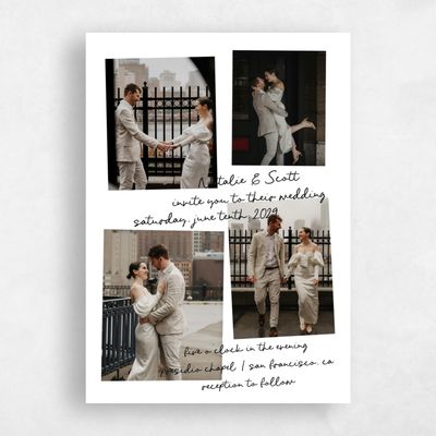 White Wedding Invitation - Morgay Multiphoto