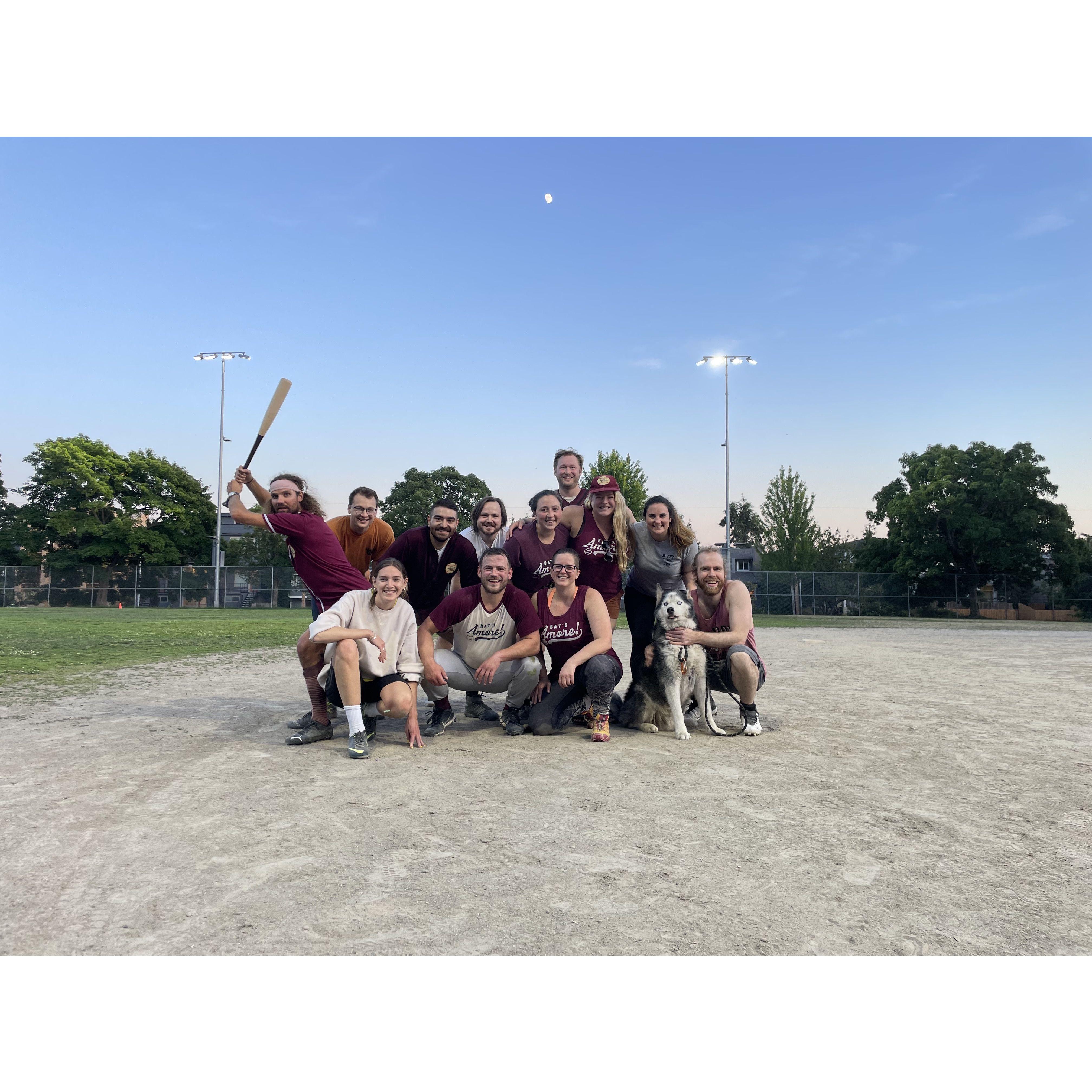 Our softball team, Bat's Amore!