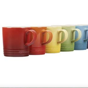 Le Creuset Stoneware (Set of 6) London Mugs, 12 oz. Each, Multi-Color